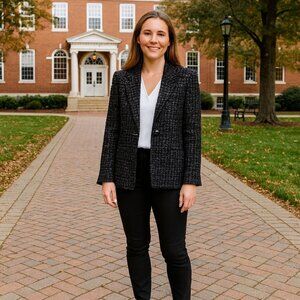 Nordstrom Classiques Entier Women Tweed Jacket Blazer Open Front M Office Casual